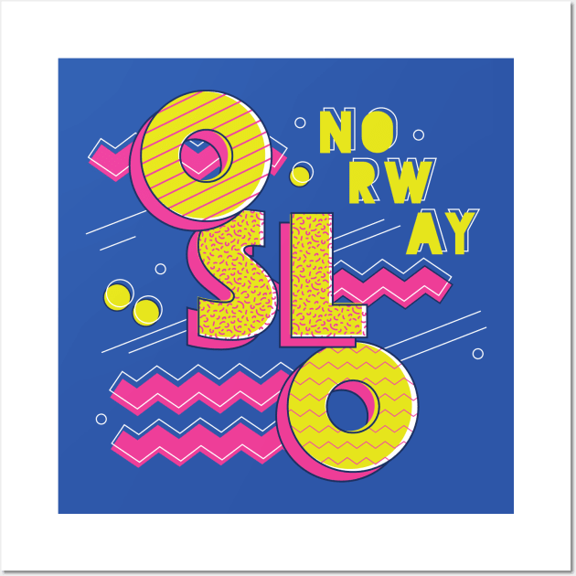 Retro 90s Oslo, Norway Wall Art by SLAG_Creative